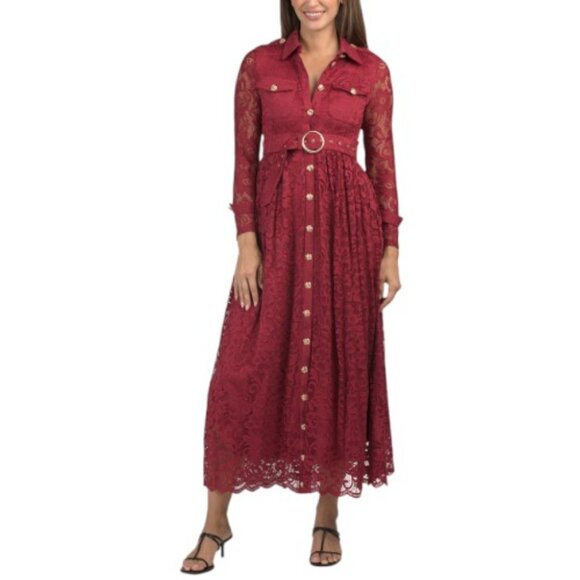 DALIA MACPHEE Long Sleeve Lace Maxi Dress DALIA MACPHEE Long Sleeve Lace Maxi Dress